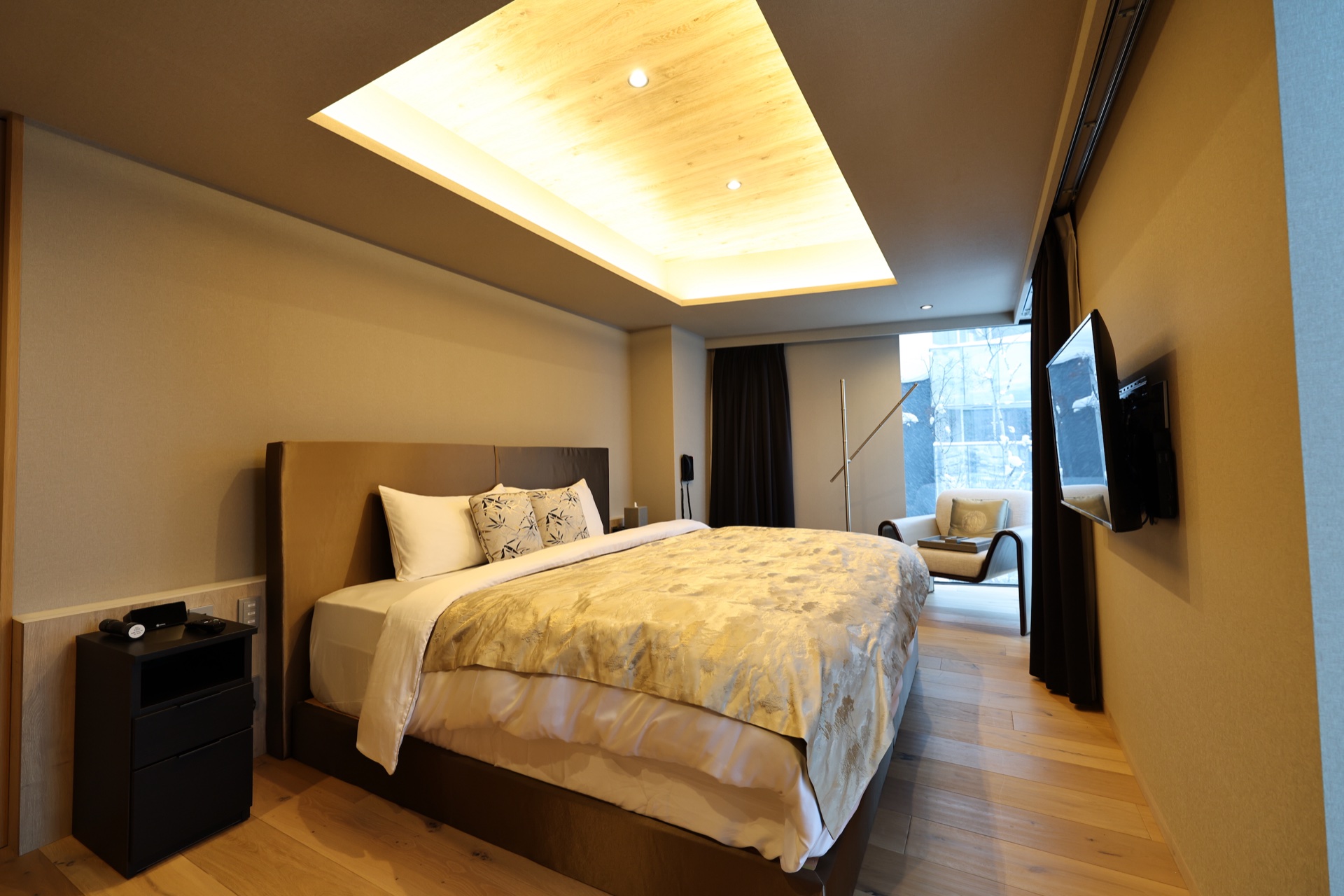 Armani-furnished bedroom